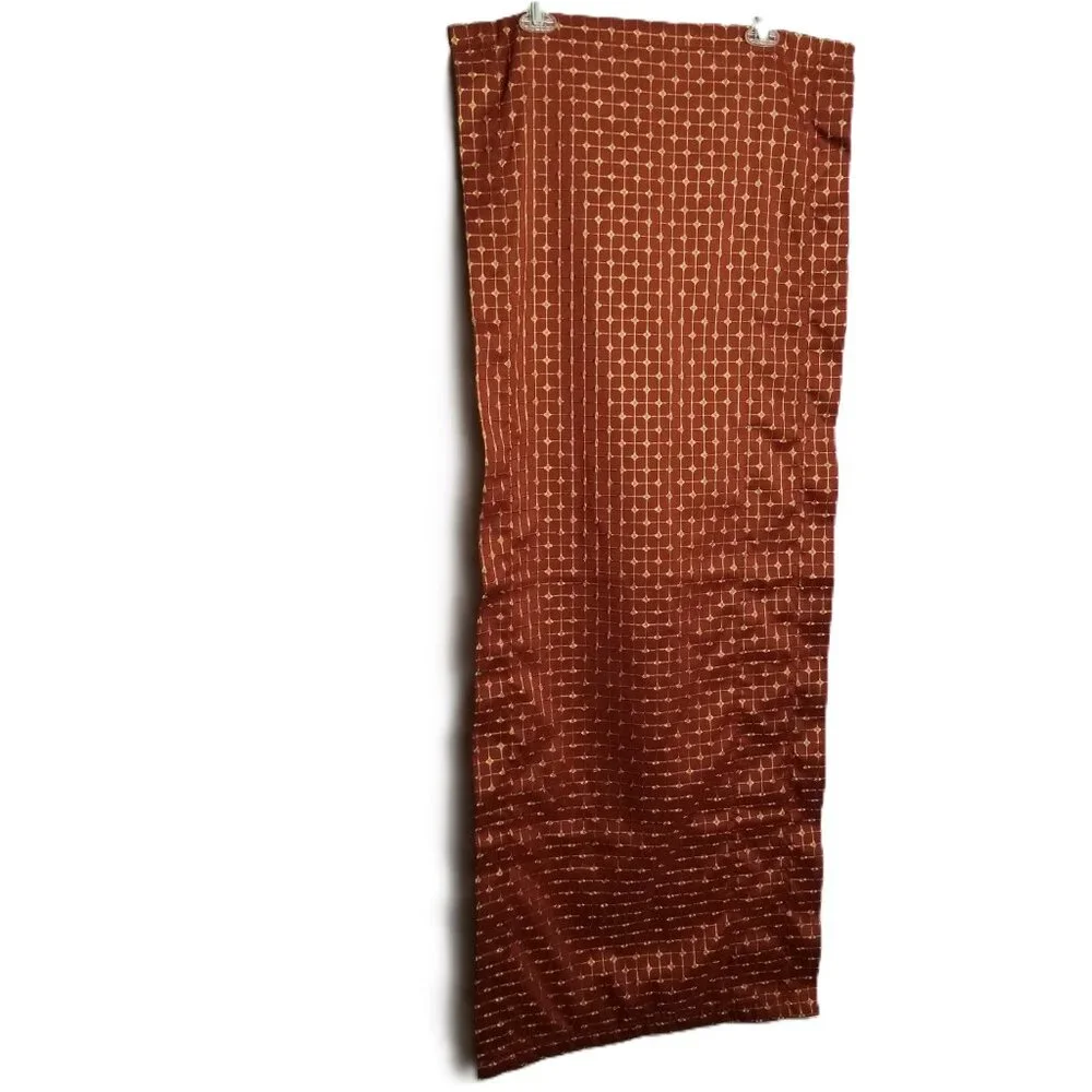 Set of 2 Veratex Rust Gold Embroidered Window Valance Lined Rod Pocket Geometric